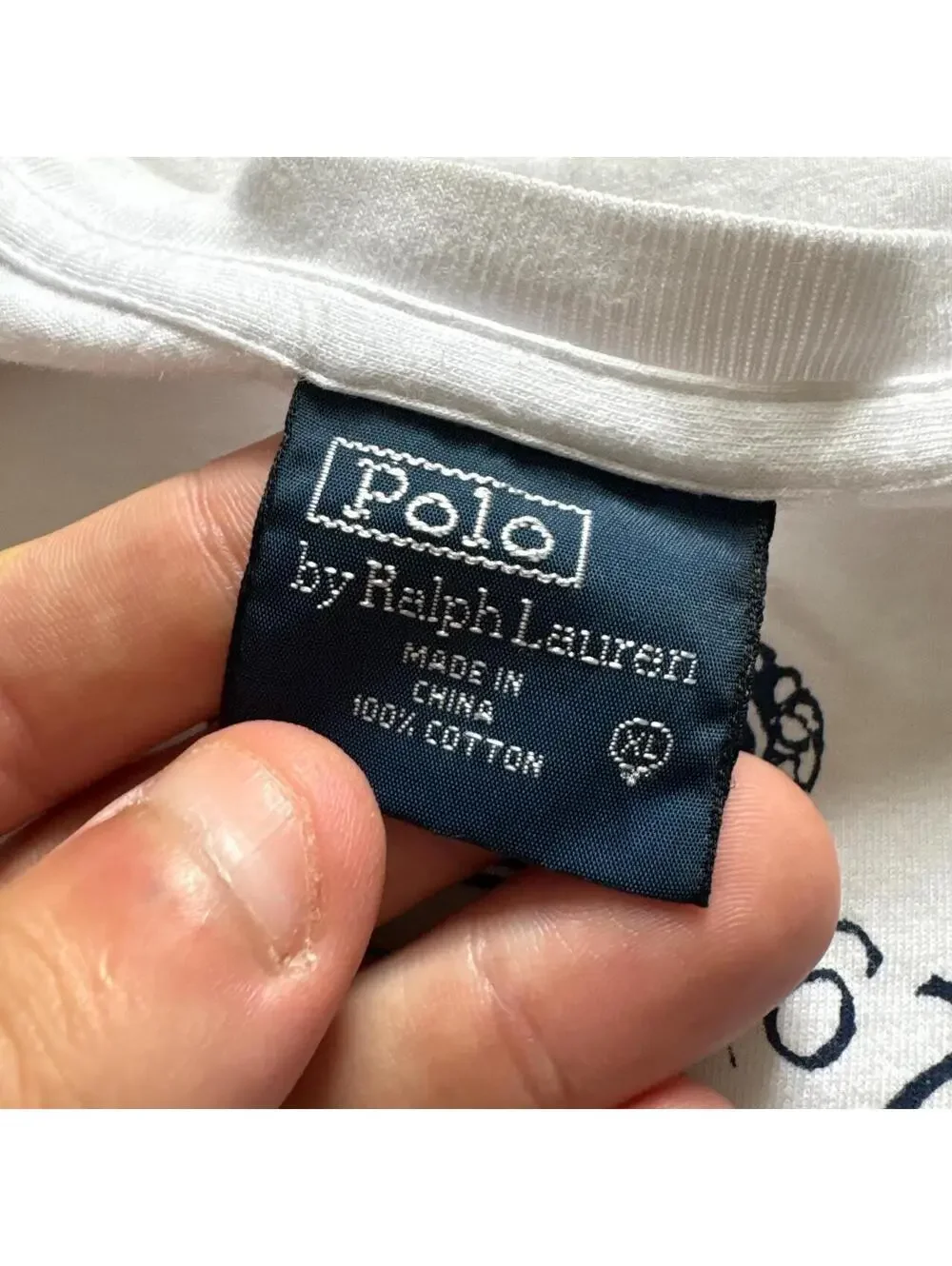 Beautiful vintage 1990s Polo Ralph Lauren white cotton polo shirt